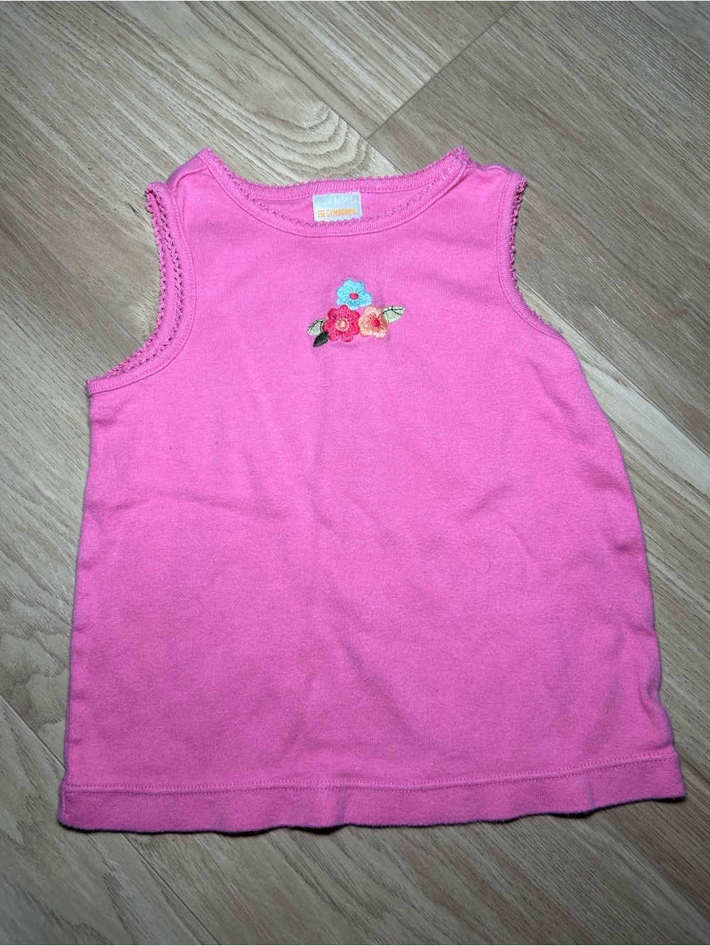 Gymboree Pink Tank Top with Tiny Floral Applique